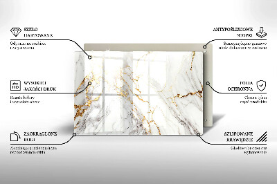 Dessous de bougie rectangulaire Marbre clair avec or