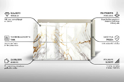 Dessous de bougie rectangulaire Marbre clair avec or