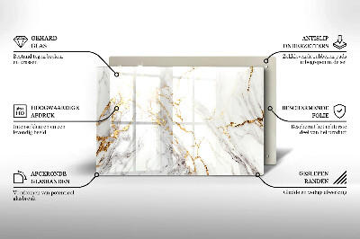 Dessous de bougie rectangulaire Marbre clair avec or