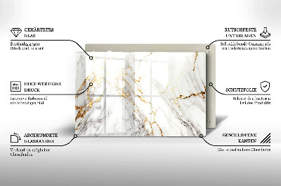 Dessous de bougie rectangulaire Marbre clair avec or