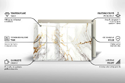 Dessous de bougie rectangulaire Marbre clair avec or