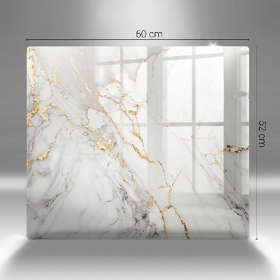 Dessous de bougie rectangulaire Marbre clair avec or