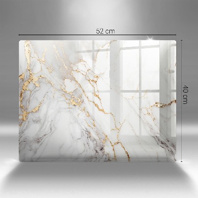 Dessous de bougie rectangulaire Marbre clair avec or