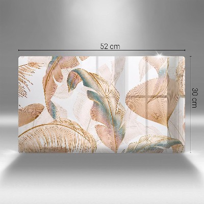 Dessous de bougie rectangulaire Plumes et feuilles bohèmes