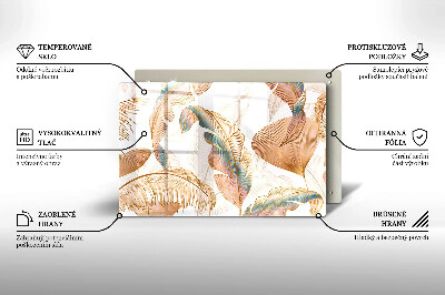 Dessous de bougie rectangulaire Plumes et feuilles bohèmes