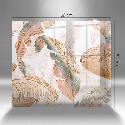 Dessous de bougie rectangulaire Plumes et feuilles bohèmes