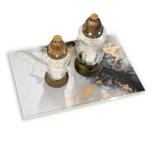 Dessous de bougie rectangulaire Abstraction avec de l'or