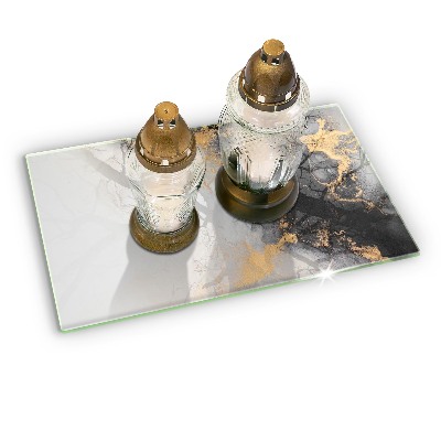 Dessous de bougie rectangulaire Abstraction avec de l'or