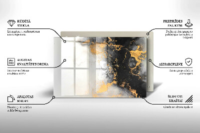 Dessous de bougie rectangulaire Abstraction avec de l'or