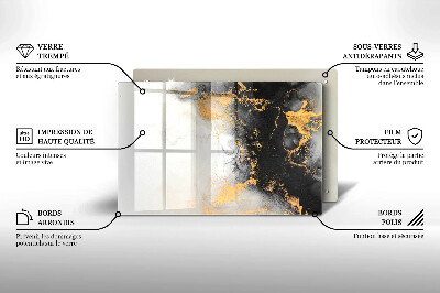 Dessous de bougie rectangulaire Abstraction avec de l'or