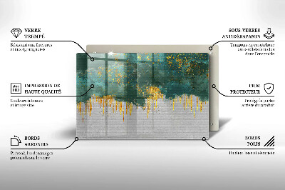 Dessous de bougie rectangulaire Abstraction avec de l'or