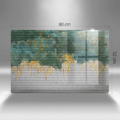 Dessous de bougie rectangulaire Abstraction avec de l'or