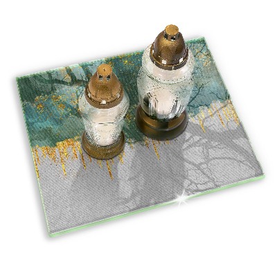 Dessous de bougie rectangulaire Abstraction avec de l'or