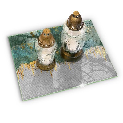 Dessous de bougie rectangulaire Abstraction avec de l'or