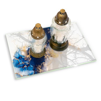 Dessous de bougie rectangulaire Abstraction avec du bleu