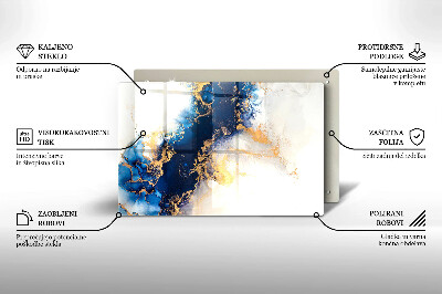 Dessous de bougie rectangulaire Abstraction avec du bleu