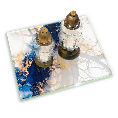 Dessous de bougie rectangulaire Abstraction avec du bleu