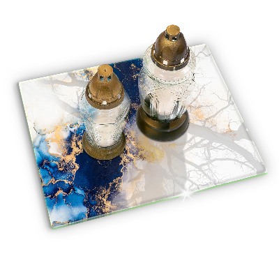 Dessous de bougie rectangulaire Abstraction avec du bleu