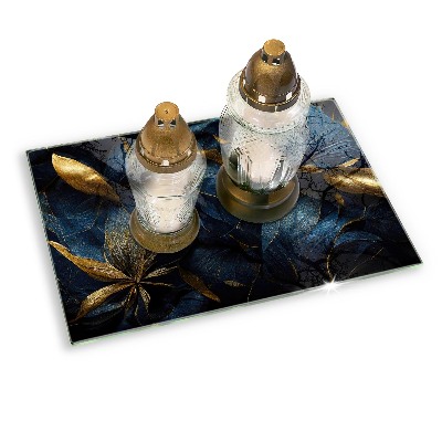 Dessous de bougie rectangulaire Feuilles décoratives avec de l'or