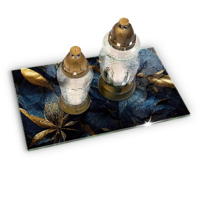 Dessous de bougie rectangulaire Feuilles décoratives avec de l'or