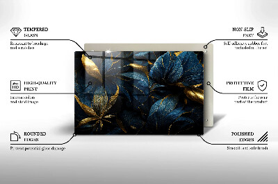 Dessous de bougie rectangulaire Feuilles décoratives avec de l'or