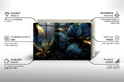 Dessous de bougie rectangulaire Feuilles décoratives avec de l'or