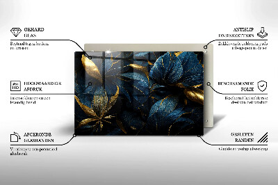 Dessous de bougie rectangulaire Feuilles décoratives avec de l'or
