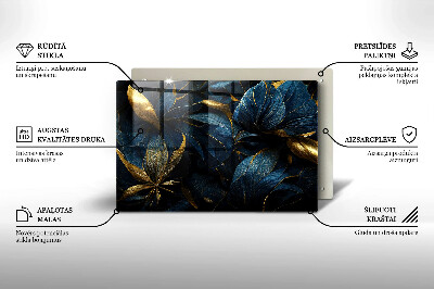 Dessous de bougie rectangulaire Feuilles décoratives avec de l'or