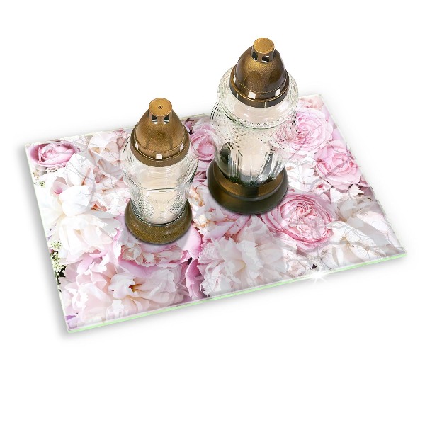 Dessous de bougie rectangulaire Bouquet de pivoines