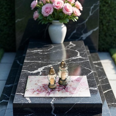 Dessous de bougie rectangulaire Bouquet de pivoines