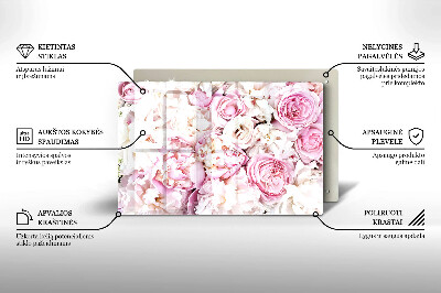 Dessous de bougie rectangulaire Bouquet de pivoines