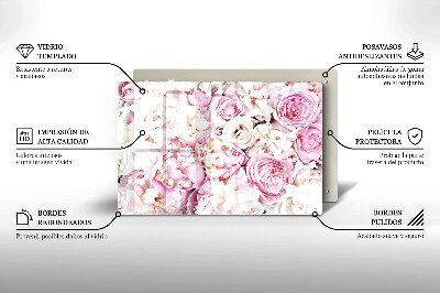 Dessous de bougie rectangulaire Bouquet de pivoines