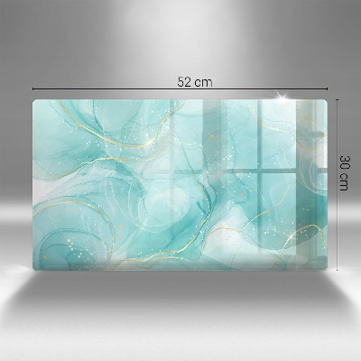 Dessous de bougie rectangulaire Abstraction bleue et or