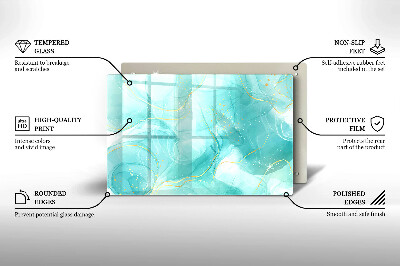 Dessous de bougie rectangulaire Abstraction bleue et or