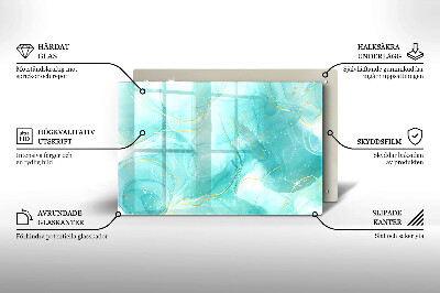 Dessous de bougie rectangulaire Abstraction bleue et or