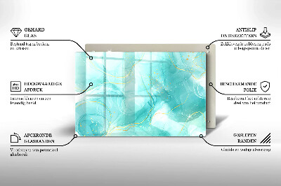 Dessous de bougie rectangulaire Abstraction bleue et or