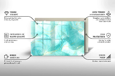 Dessous de bougie rectangulaire Abstraction bleue et or