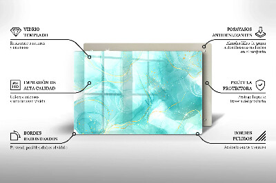 Dessous de bougie rectangulaire Abstraction bleue et or