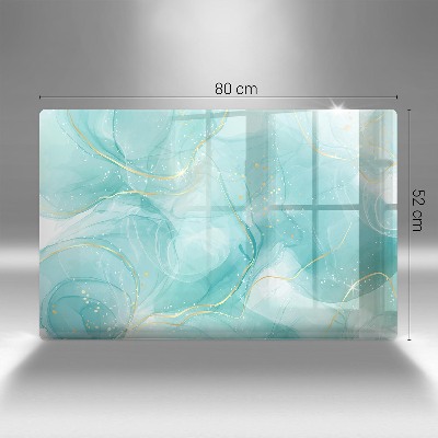 Dessous de bougie rectangulaire Abstraction bleue et or