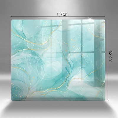 Dessous de bougie rectangulaire Abstraction bleue et or