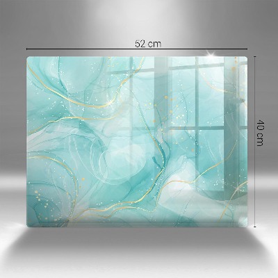 Dessous de bougie rectangulaire Abstraction bleue et or