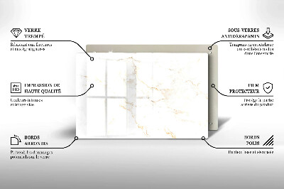 Dessous de bougie rectangulaire Pierre de marbre élégante