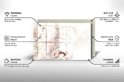 Dessous de bougie rectangulaire Pivoines pastel