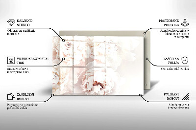 Dessous de bougie rectangulaire Pivoines pastel