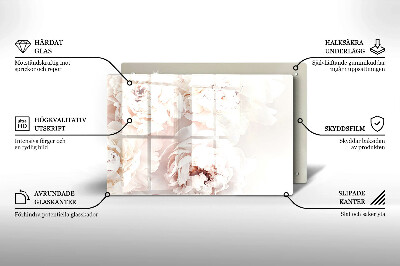 Dessous de bougie rectangulaire Pivoines pastel