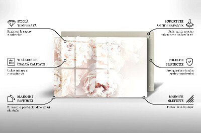 Dessous de bougie rectangulaire Pivoines pastel