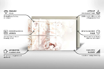 Dessous de bougie rectangulaire Pivoines pastel