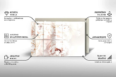 Dessous de bougie rectangulaire Pivoines pastel