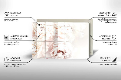 Dessous de bougie rectangulaire Pivoines pastel