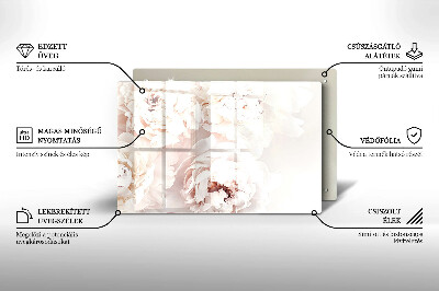 Dessous de bougie rectangulaire Pivoines pastel